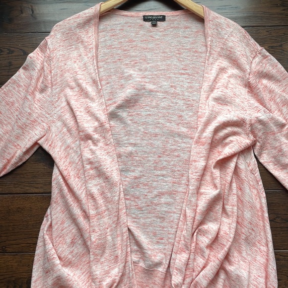 Lane Bryant pink peach open cardigan longer front short back cotton plus size - Picture 3 of 9